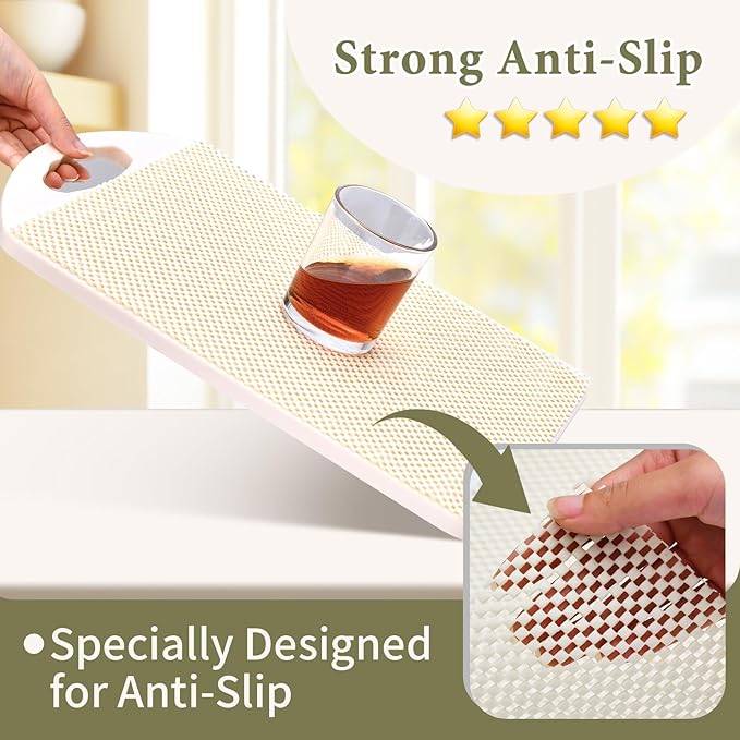 Shelf Drawer Liners for Kitchen Cabinets Non Adhesive Drawer Liner Thickened Refrigerator Liner White Quatrefoil Strong Non-Slip Paper for Tool Box, 23.6 x 236 Inches