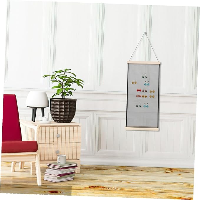 Large Capacity Hanging Earring Organizer Mesh Holder Wall Mounted Jewelry Display Rack for Earrings Hairpins and Accessories Frame
