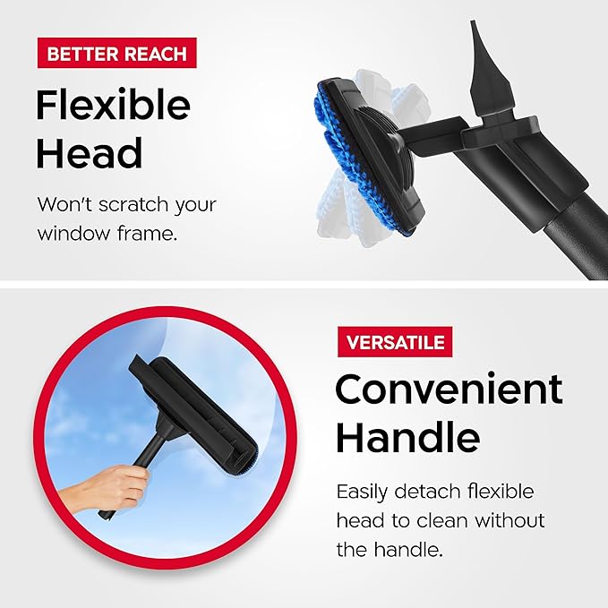 Tyroler Professional Window Squeegee for Home,1 ft-12.5 ft Long Squeegee for Window Cleaning, 2-in-1 Window Cleaning Squeegee Kit, Indoor & Outdoor Window Cleaner Tool for High Windows & Glass