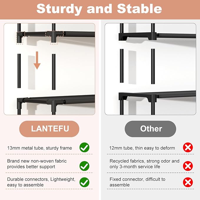 10 Tiers Tall Shoe Rack 20-25 Pairs Boots Organizer Storage Sturdy Narrow Shoe Shelf for Entryway, Closets with Hooks, Black