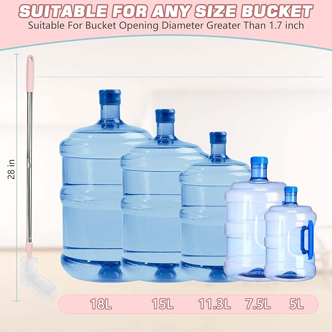 5 Gallon Water jug Cleaning Brush，2 Pack Bucket Brush, Kettle Brush, Cleaning Extra Long Bottles, 5 Gallon Jug Cleaner, Water Bottle Brush，Carboy Brush.