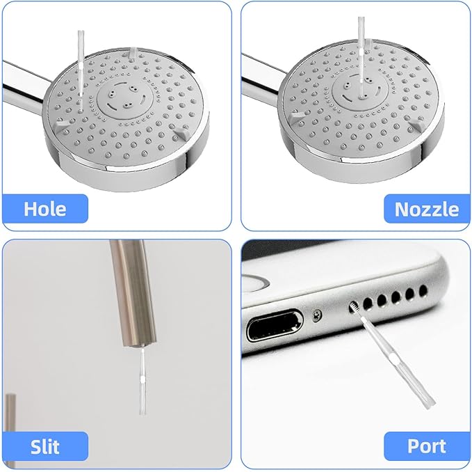 30pcs Shower Head Cleaner Tools, Shower Head Cleaning Brushes Multi-Sized Showerhead Unclogger Cleaner Picks Anti-Clogging for Bathroom Small Hole Tiny Nozzle Gaps Slot