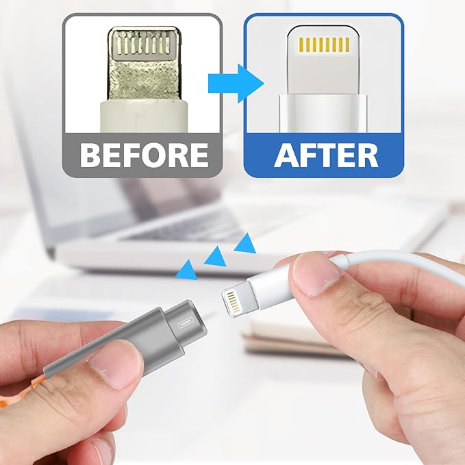 Ordilend for iPhone Cleaning Kit for Charging Port Cleaner, Multi-Tool iPhone Cleaner Repair Lightning Cable, Cell Phone Cleaning Kit for iPad, Connector, Speaker, Airpod with Storage Case, Grey