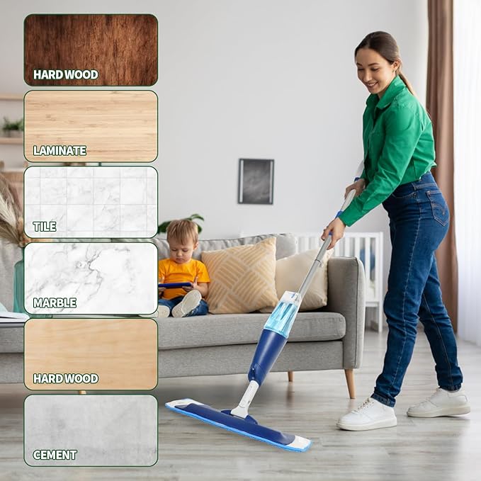 20 Pack Microfiber Cleaning Pads for Bona Mop, Reusable Microfiber Mop Pads for 18 Inch Mop, Hardwood & Hard Surface Floors Replacement Cleaning Mop Pads, Machine Washes