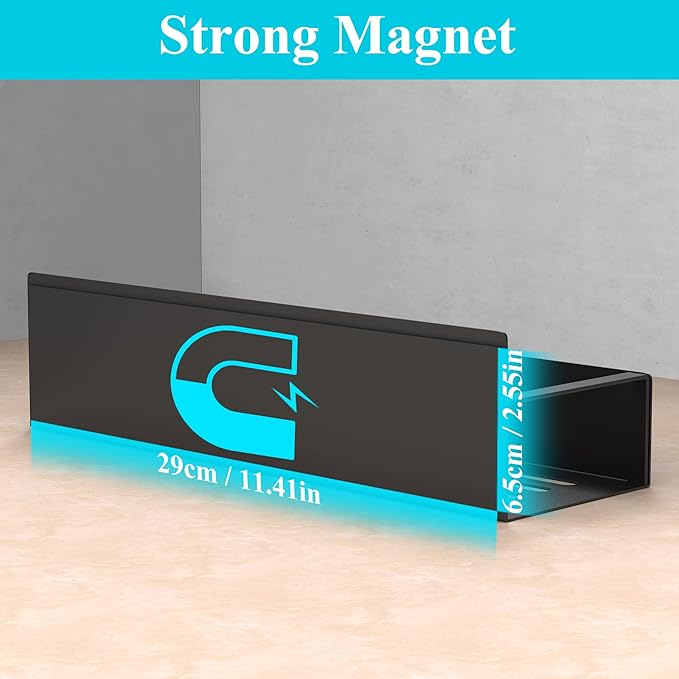 6 Pack Magnetic Spice Storage Rack Organizer for Refrigerator and Oven, Black Fridge Organizers and Storage