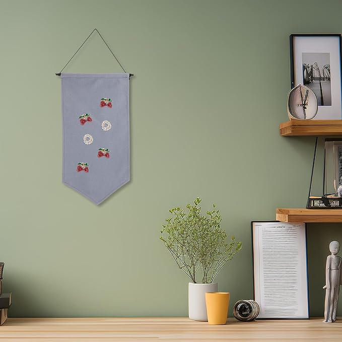 Lurrose Wall Hanging Brooch Storage Display Banner, Medium Gray Fabric Pin Organizer with Medal Holder for Jewelry and Badge Collection, Home Accessory Organizer