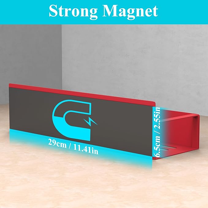 6 Pack Magnetic Spice Storage Rack Organizer for Refrigerator and Oven, Red Fridge Organizers and Storage