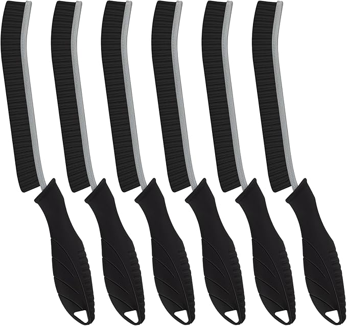 Hard Bristle Crevice Cleaning Brush - Home Cleaning Tools, Multi-Purpose Crevice Supplies for Kitchen, Bathroom, Toilet, Window, Vehicle, Faucets, Grout, Home (6, Black)