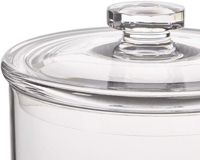 STORi 3-Pack Premium Quality Clear Plastic Qtip and Cotton Ball Holders, 15-oz, 30-oz, and 60-oz Apothecary Jars with Lids, Perfect Containers for Bathroom and Vanity, Set of 3