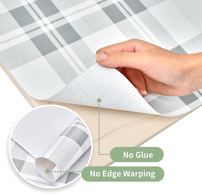 Drawer and Shelf Liner for Kitchen Cabinet: 17 in X 20 Ft Non Slip Waterproof Shelf Paper Non Adhesive Refrigerator Liners Light Grey Lattice Easy Liners for Bathroom