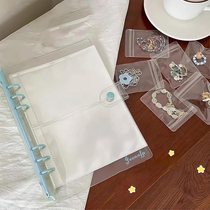 Travel Jewelry Organizer Book, High Capacity Clear Jewelry Storage Book with Portable Thick PVC Pouches,Jewelry Organizer Bags for Earrings Necklace and Rings