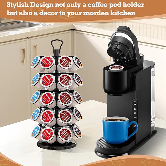 40 Pods Capacity Very Easy Assembly K Cup Holders,K Cup Holder, K Cups Holder,K Cup Carousel, Coffee Pods Holder Storage Organizer Stand