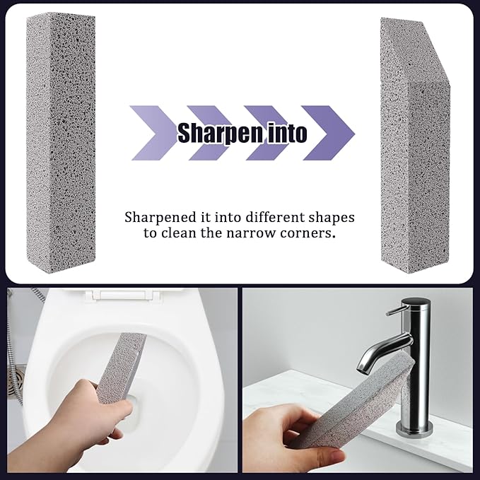 ZUFECY 10pc Toilet Pumice Stone, Toilet Bowl Cleaner, Toilet Bowl Stain Ring Remover, Pumice Stone Toilet Cleaner Tool for Toilet, Pool, Bathroom, Sink