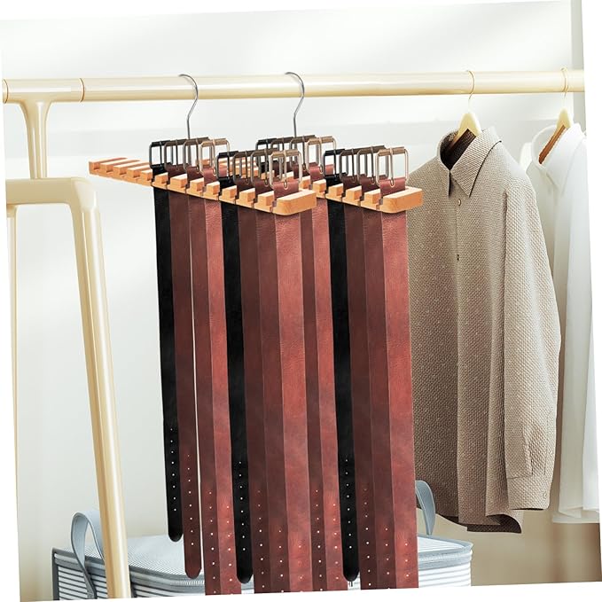 OUNONA Belt Hanging Rack Space Saving Belt Organizer Slots Closet Accessory Organizer