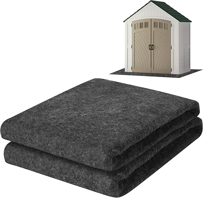 ToLanbbt Outdoor Storage Shed Floor Mat, 8.2 x 8.2 FT Waterproof Carport Mat, Washable Furniture Pad with Non Slip Backing for Dust, Oil, Protection, Storage Shed Not Included