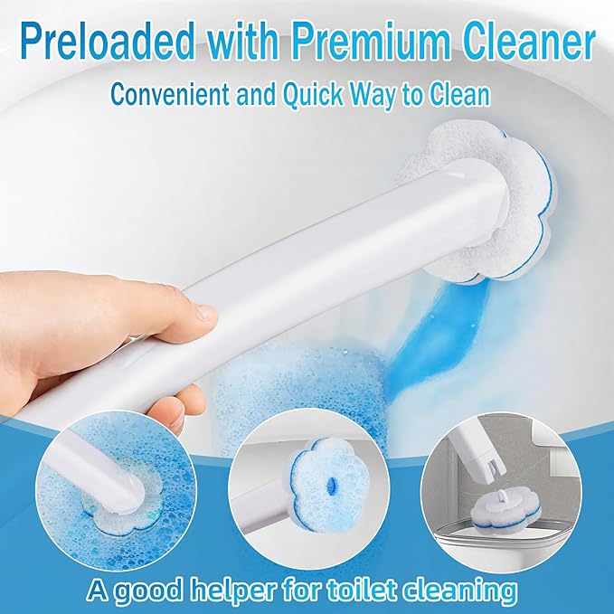 80 PCS Toilet Wand Cleaner Refills，Toilet Bowl Brush Refills Disposable Toilet Cleaning System Replacement Heads Cleaner Pads for Bathtub Wash Basin (Only Refills，Only Fits Ucaimao) - White