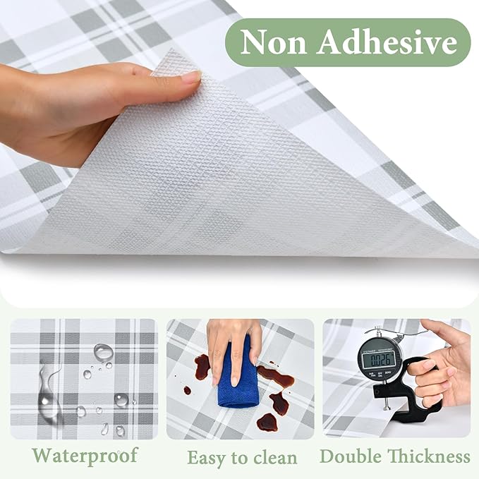 Drawer and Shelf Liner for Kitchen Cabinet: 12 in X 20 Ft Non Slip Waterproof Shelf Paper Non Adhesive Refrigerator Liners Light Grey Lattice Easy Liners for Bathroom