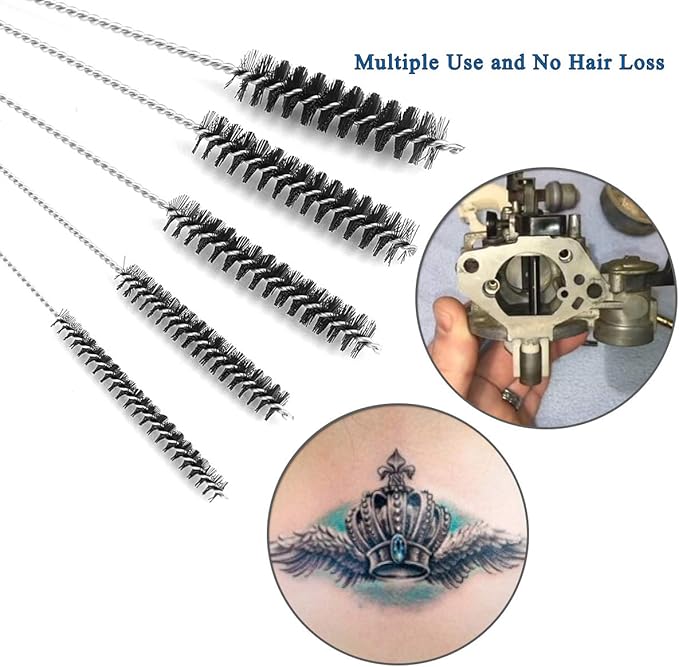 Valchoose Premium Jet Cleaning Brushes, Carb Carburetor Cleaners Made of Heavy Duty Density Nylon and Stainless Steel 13 Cleaning Wires Set + 5 Nylon Brushes + 10 Cleaning Needles