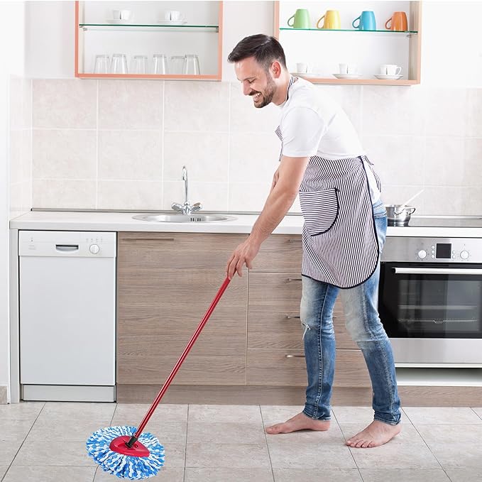 4 Pack Mop Replacement Heads for O-Ceda Mop Replace Head EasyWrin Spin Mop Heads Replacements, Microfiber Spin Mop Refills, Machine Washable and Easy-to-Replace (1-Tank System)