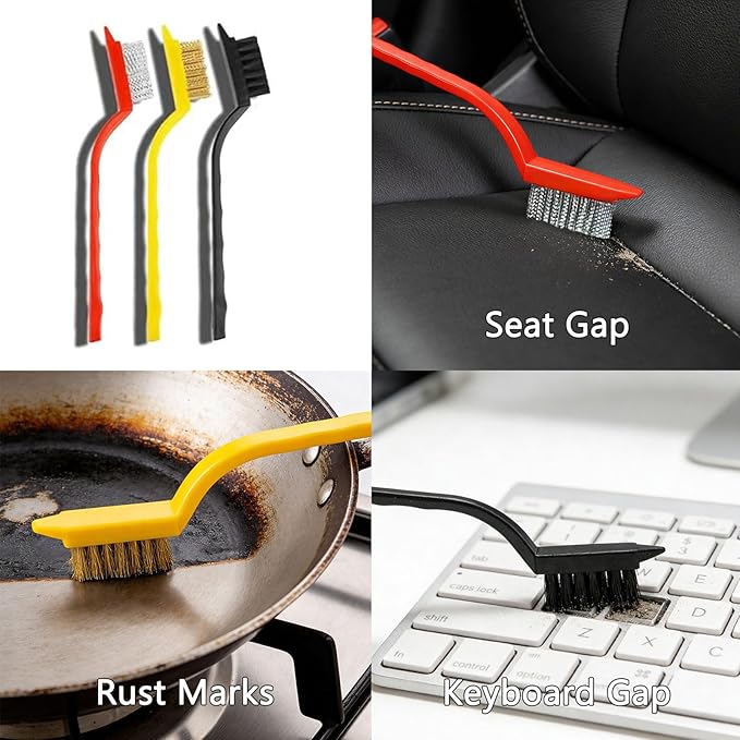 Crevice Cleaning Brush, Multi-Purpose Hard Bristle Brushes for Deep Cleaning Kitchen, Bathroom, Grout, Sink, Cup, Teapot, Bottle, Blender, Corners, Tight Spaces & More