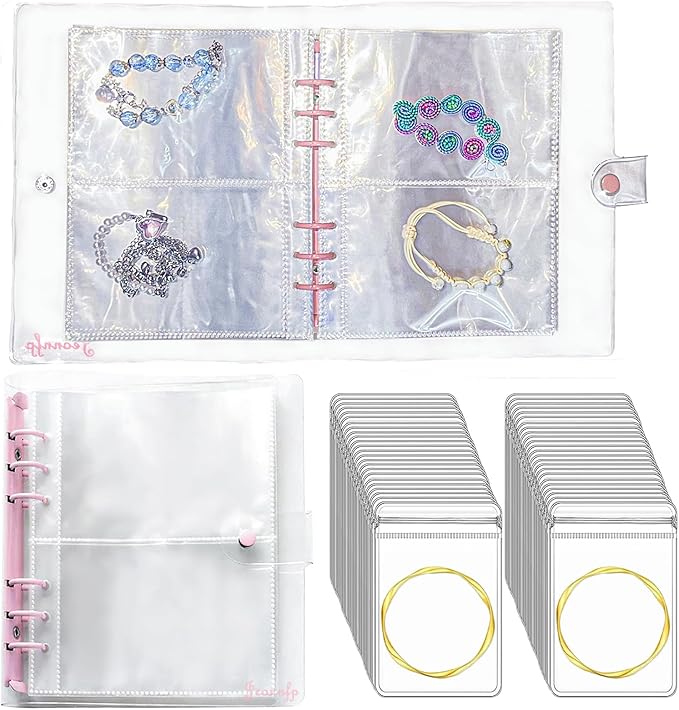 Travel Jewelry Organizer Book, High Capacity Clear Jewelry Storage Book with Portable Thick PVC Pouches,Jewelry Organizer Bags for Earrings Necklace and Rings