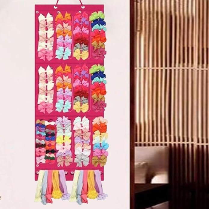 Hair Accessory Organizer Storage Wall Mount Wall Hanging Decor Hair Claw Clip Holder for Closet Door Room Barrettes Headwear