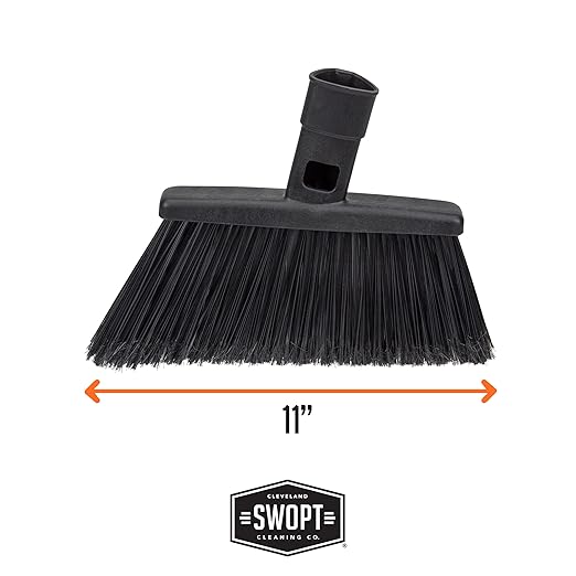 SWOPT Standard Multi-Surface Angle Broom Cleaning Head — Indoor and Outdoor Angled Broom Set — Interchangeable with All SWOPT Cleaning Products for More Efficient Cleaning and Storage