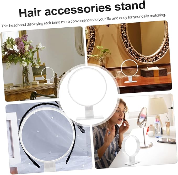 2pcs Acrylic Headband Holder Stands Stylish Round Shape Hairband Display Racks for Women for Home and Boutique Use Lightweight and Portable Organizer for Hair Accessories
