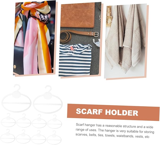 10Pcs Scarf Hanger Organizer Multi-Functional Circular Rack for Scarves Ties Belts and Accessories Space Saving Storage for Closet and Home