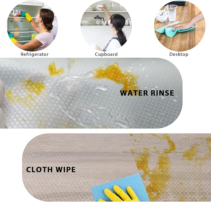7PCS Shelf Mats Refrigerator Liners Washable Refrigerator Pads Fridge Mats Drawer Placemats Home Kitchen Gadgets Accessories Organization for Top Freezer(White)