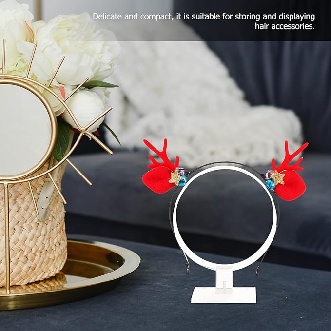 Acrylic Headband Display Stand for Hair Accessories Organizer Stylish Round Shape Rack to Showcase Hairbands and Headpieces for Girls Rooms and Gifts