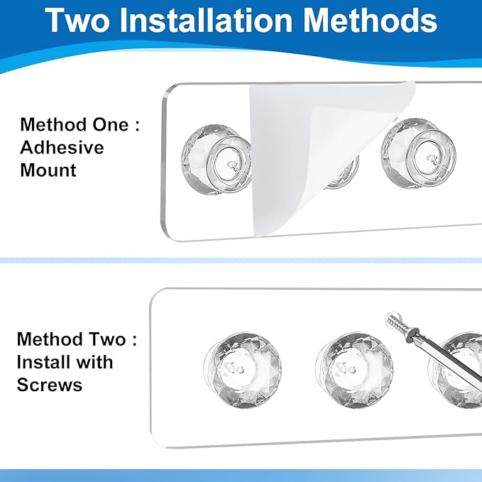 Necklace Holder,Acrylic Necklace Organizer,Wall Mounted Jewelry Organizer With 12 Hooks for Bracelets, Chains,Keys - (2 Pack,Clear)