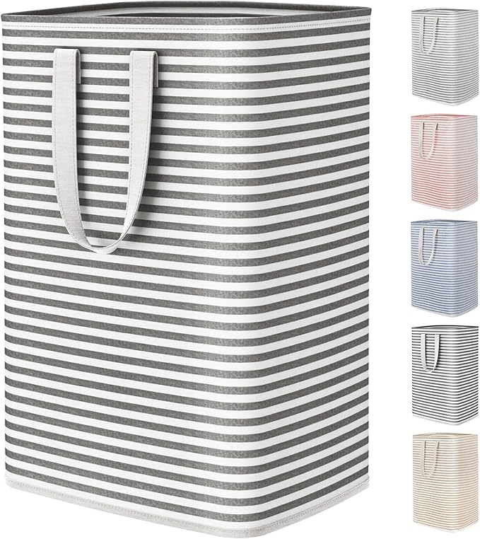 Lifewit 1 Pack Laundry Hamper Large Collapsible Laundry Baskets, Freestanding Waterproof Clothes Hamper with Easy Carry Handles in Laundry Room Bedroom Bathroom College Dorm, Black, 80L
