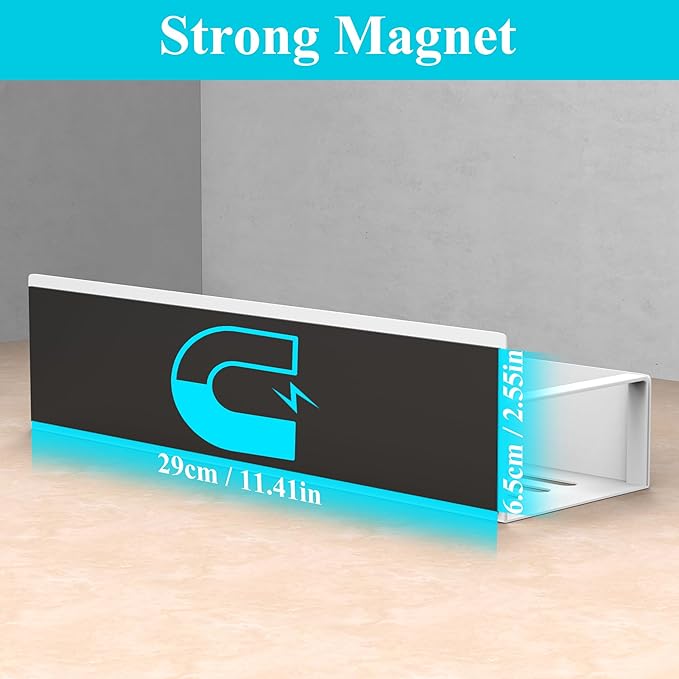 4 Pack Magnetic Spice Storage Rack Organizer for Refrigerator and Oven, White Fridge Organizers and Storage