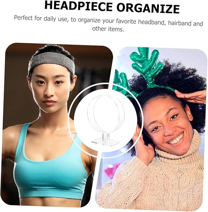 Acrylic Headband Holder Display Stand Round Shape Hair Accessories Organizer for Girls Room Lightweight and Durable Keeps Hairbands Tidy and Scratch