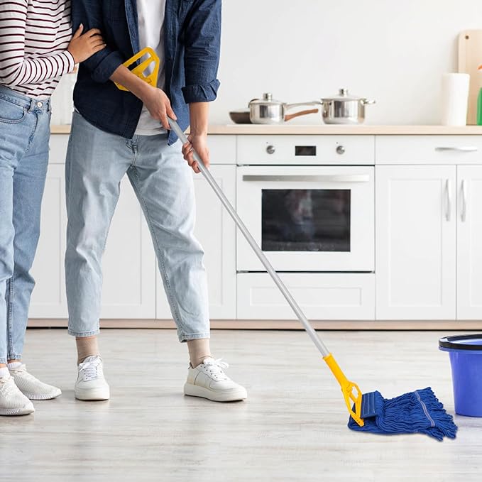 3 Pack 3 Pack Heavy Mop Replace Head，Commerical Replacement Mop Heads Suitable for Heavy Commercial Industrial Residential Areas -Blue Cotton Looped Replace Mop Head (Deep Blue)