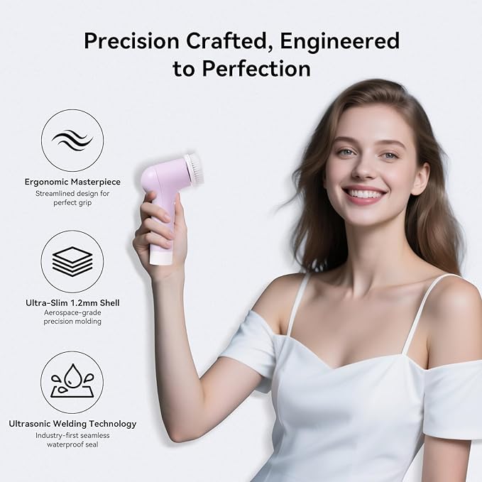 Electric Facial Cleansing Brush,Rechargeable Silicone Face Scrubber exfoliator,3 Speeds,Waterproof, Exfoliating & Massage,for Women Men Skincare, Romantic lavender Birthday Valentine's Day gift