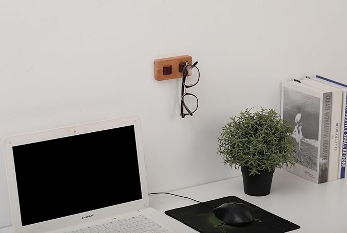 Eyeglass Holder Sunglasses Organizer Storage Glasses Holder Stand Eye Glass Display Wood Eyewear Rack for Office Desk RV Home Entryway Wall Decor