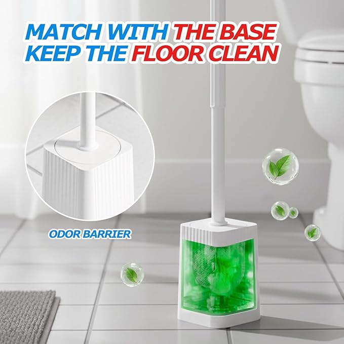 2Pack Toilet Bowl Brush and Holder Set - Toilet Scrubber Brush,Cleaning Brush,Bathroom Decor,Household Essentials,Cleaning Supplies,Home Essentials,White