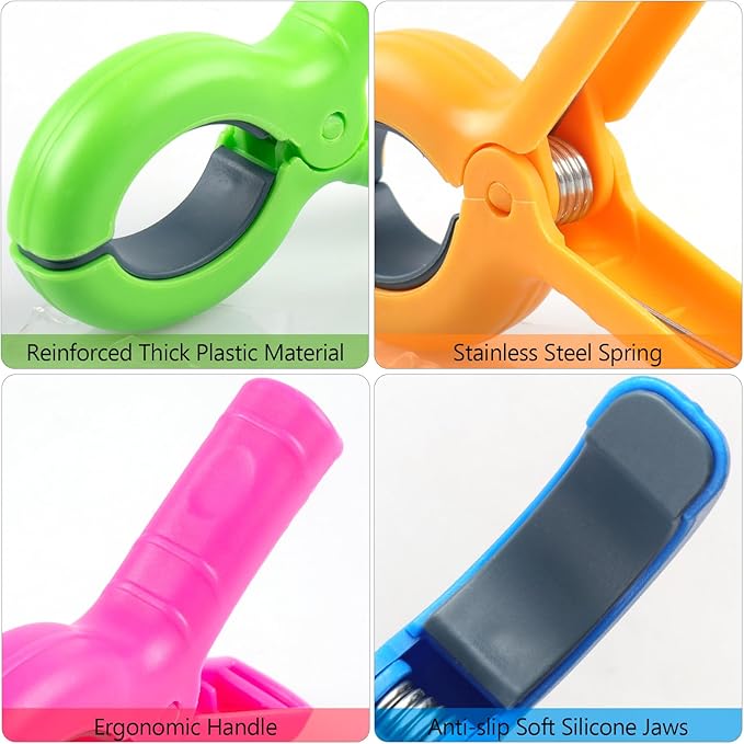 Large Beach Towel Clips for Beach Chairs, 8 Pcs Towel Holder for Beach Chair Pool Chair on Cruise, Jumbo Size Heavy Duty Clothes Pins, Beach Chair Clips to Beach Accessories Must Haves, 4 Colors