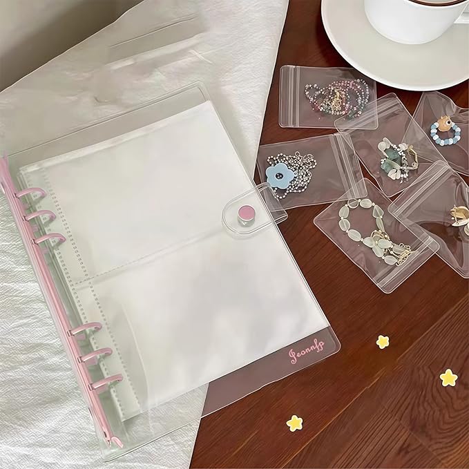 Travel Jewelry Organizer Book, High Capacity Clear Jewelry Storage Book with Portable Thick PVC Pouches,Jewelry Organizer Bags for Earrings Necklace and Rings