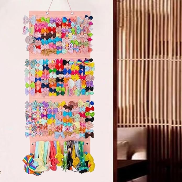 Hair Accessory Organizer Storage Wall Mount Wall Hanging Decor Hair Claw Clip Holder for Closet Door Room Barrettes Headwear
