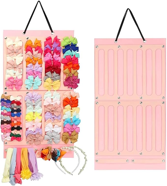 Hairband Claw Clips Storage Holder, Hanging Hair Clips Stand for Wall, Door, Closet - Display for Teen Girls & Women