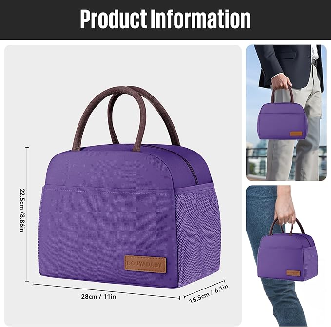 Lunch Bag Women/Men Lunch Box Women/Men (Dark purple)