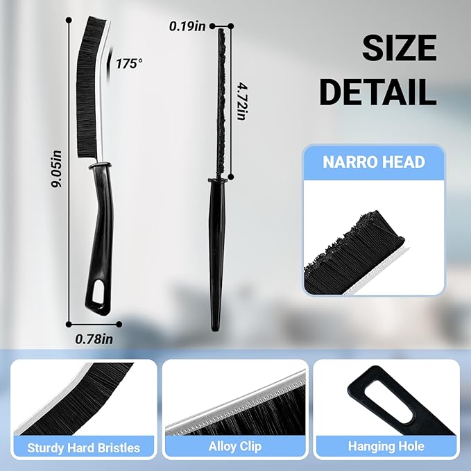 Gap Cleaning Brush-Multifunctional Crevice Cleaning Brush Tool for Deep Cleaning Tight Spaces, Kitchen, Bathroom, Window Frames, Sinks, Vehicle, Faucets, Toilet,Pet Hair Removal,(6Pcs)