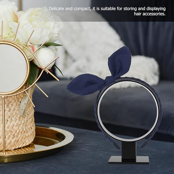 VALICLUD 3pcs Acrylic Hairband Display Stand Round Headpiece Holder for Organizing Hair Accessories Material for Boutiques and Home Use