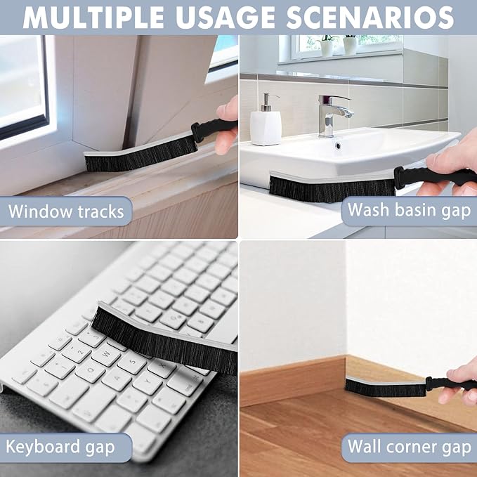 7Pcs Hard Bristle Crevice Cleaning Brush - Grout Cleaner Brush, Gap Cleaning Tools, Effective Tile Cleaning Brush for Household, Floor, Grout Lines, Tile, Flower Pots, Kitchen, Home Essentials Brush