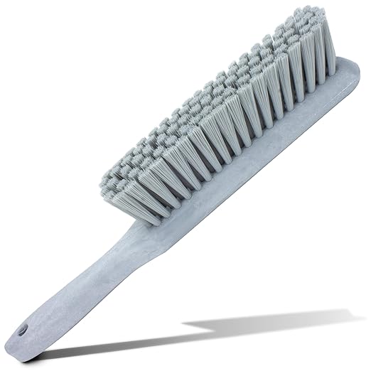 SPARTA Handheld Soft Counter Brush 8 Inch Bristle Span, Multi-Use Dust Brush with 5 Inch Handle for Tables, Countertops, and Delicate Surfaces, Polyester, Gray, (Pack of 6)