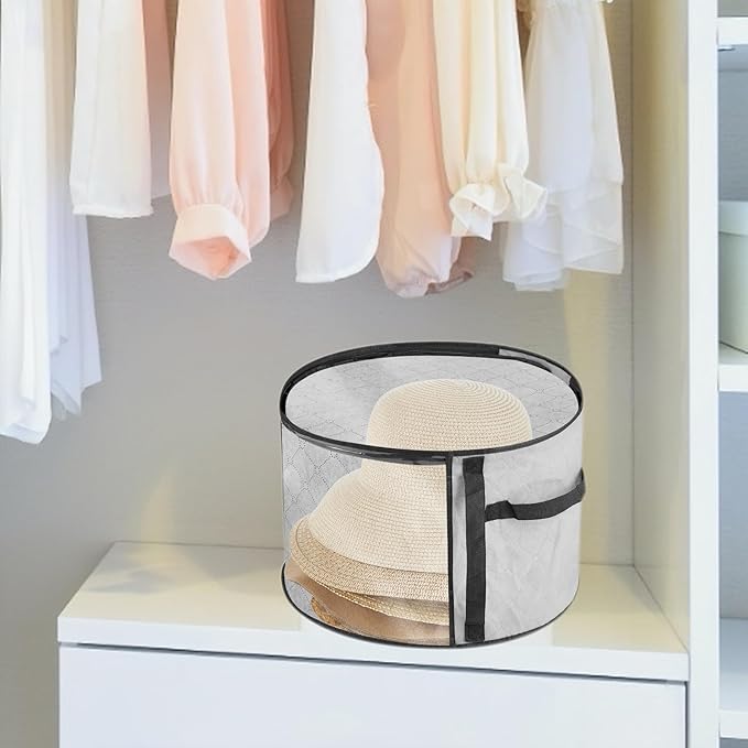 Oversized Clear Hat Box Storage for 7 Caps, Portable Cowboy Hat Box with Zipper for Women Men Travel, Hats Case Hats Organizers