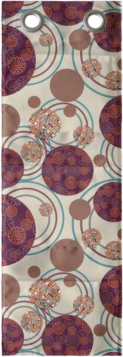 Lunarable Geometric Circle Hanging Pocket Organizer, Ring Spherical Disco Balls Dot and Stripes Swirls Display Print, Printed Polyester Storage Bag with Pockets, 9" x 27", Maroon Beige